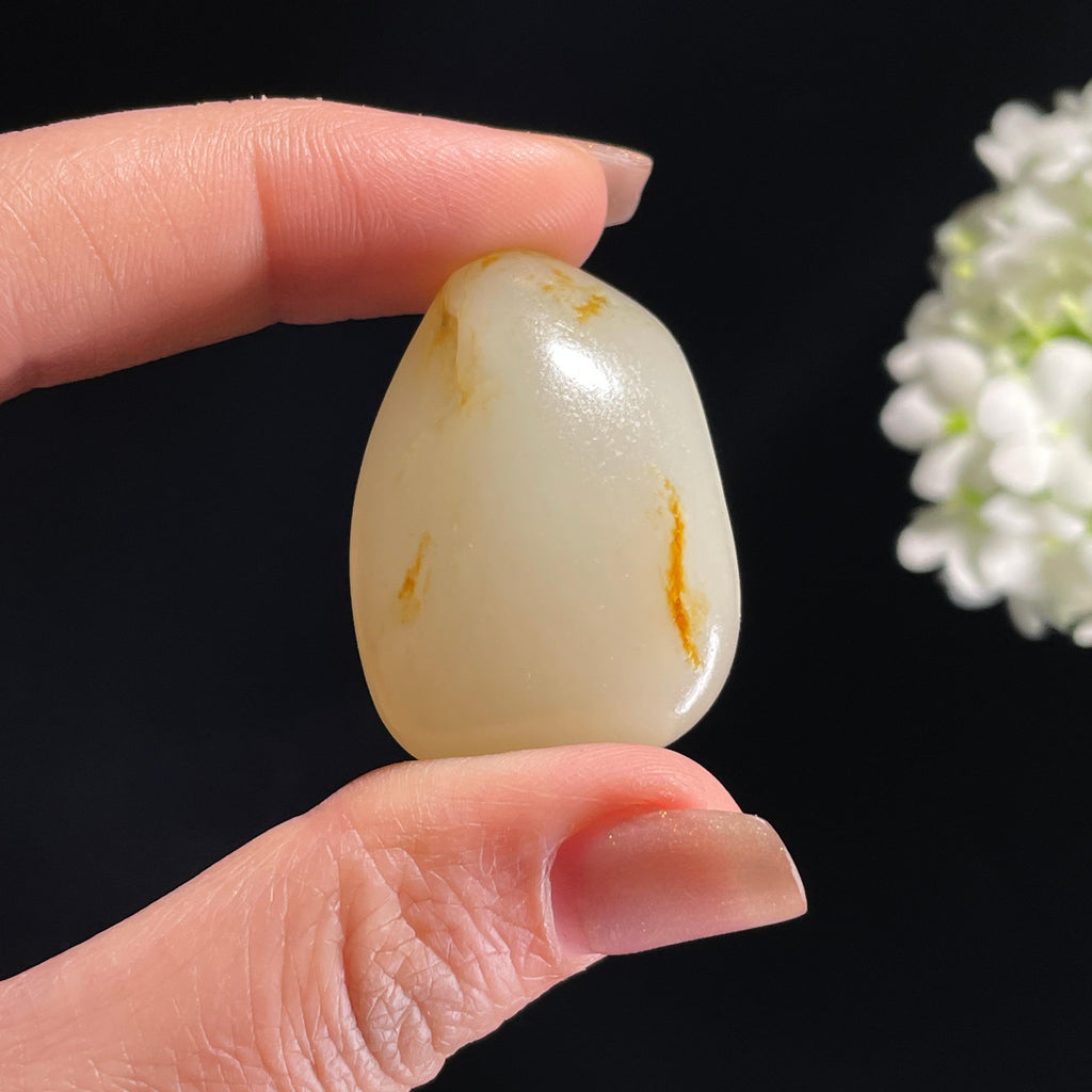 和田玉白玉“江汀浅痕”洒金皮籽料（yc368461）