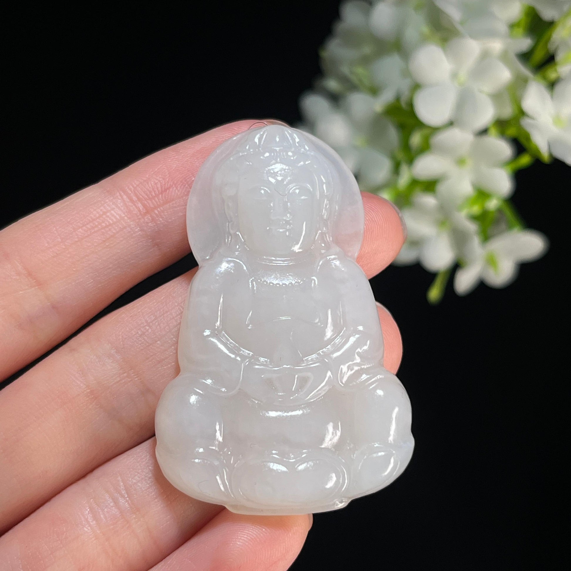 和田玉白玉观音雕刻挂件（yc367278）