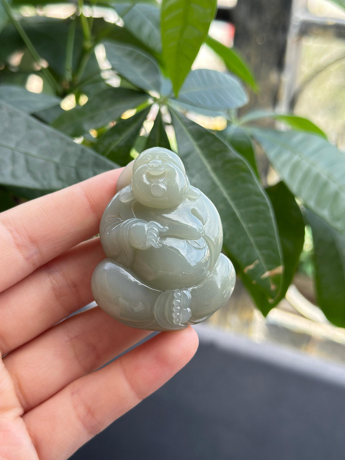 和田玉且末蓝弥勒佛挂件（yc708012）
