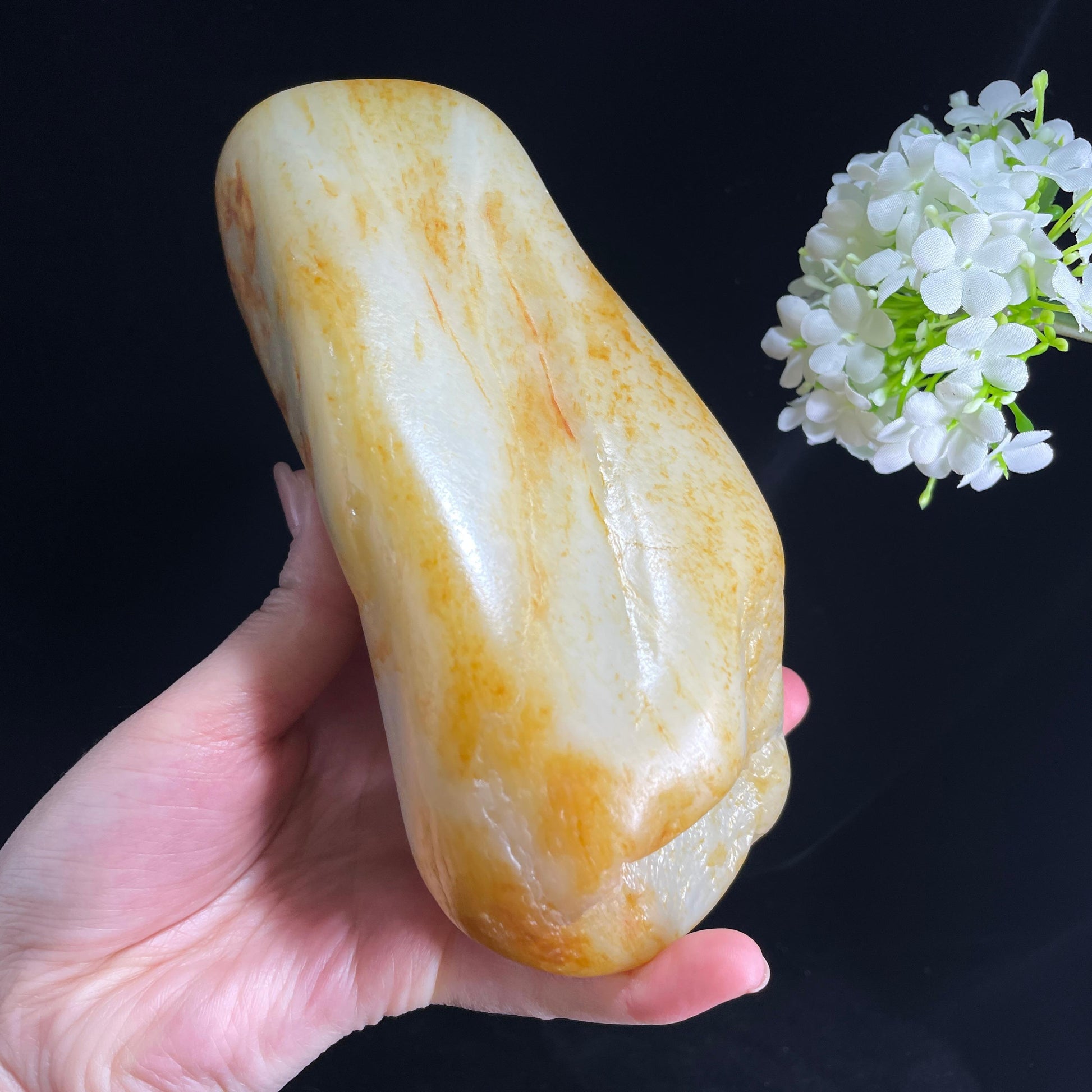 和田玉白玉“长河落日”洒金皮籽料（yc379000）