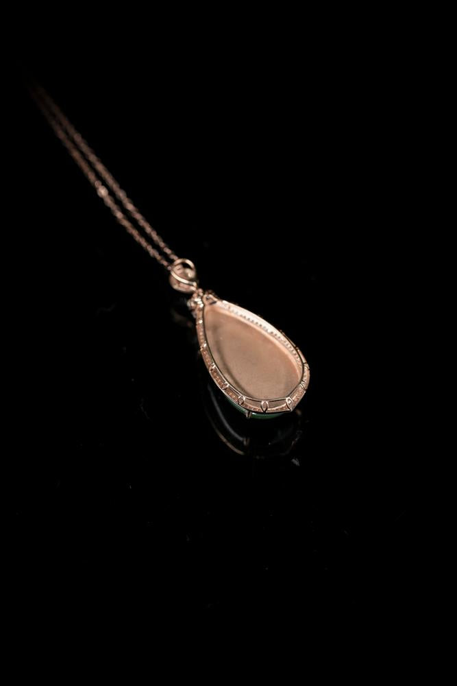 18k玫瑰金镶碧玉挂件（yc253270）