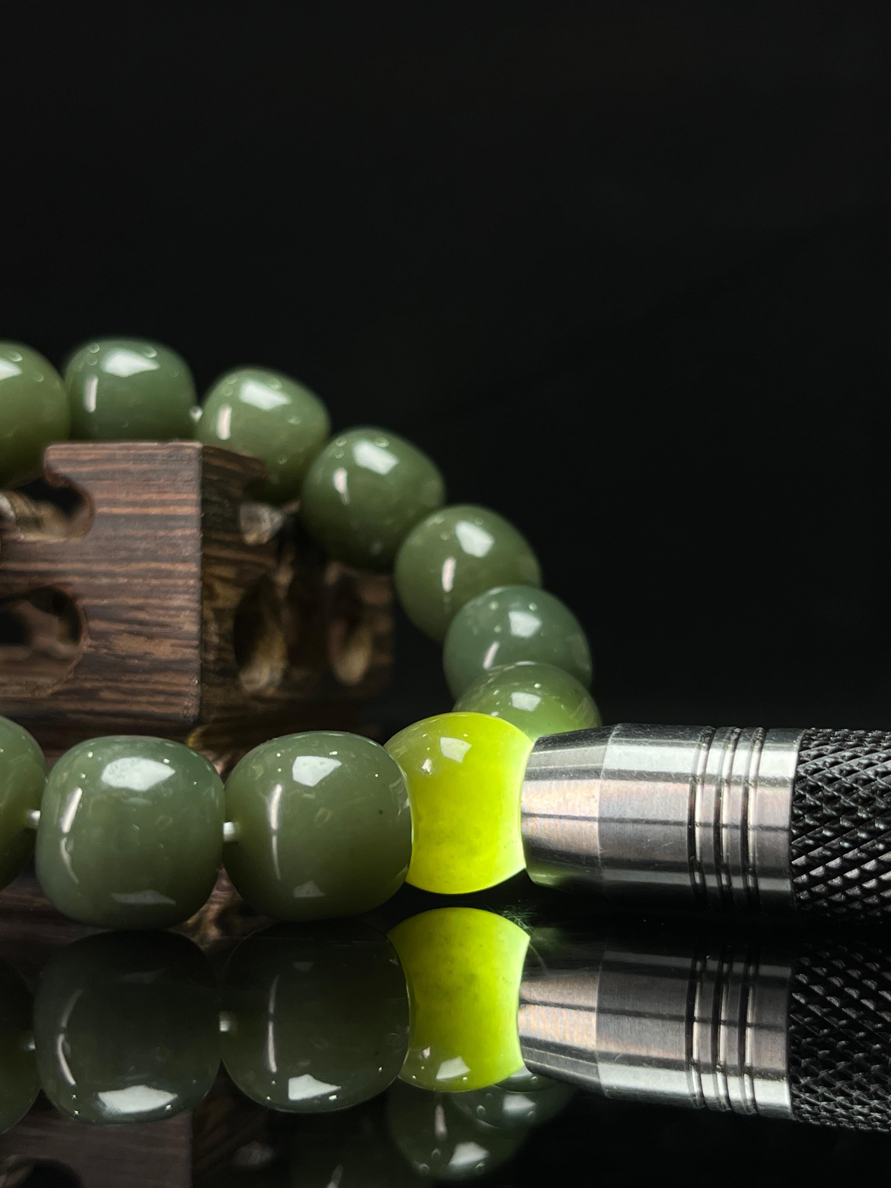 和田玉青玉手串（12卡）（yc234135） – 添福玉器