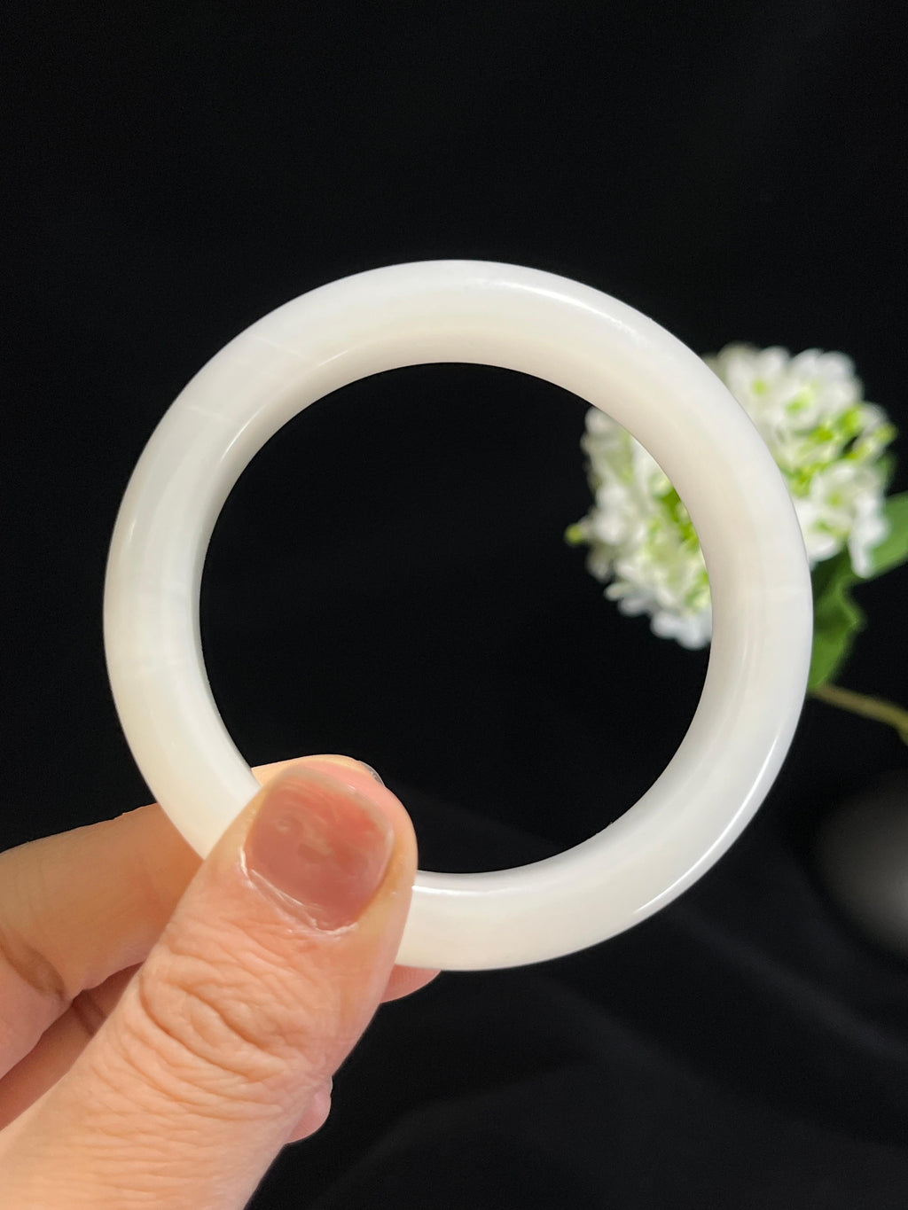 和田玉白玉粗条手镯（卡52 和卡61两个）（yc254771）