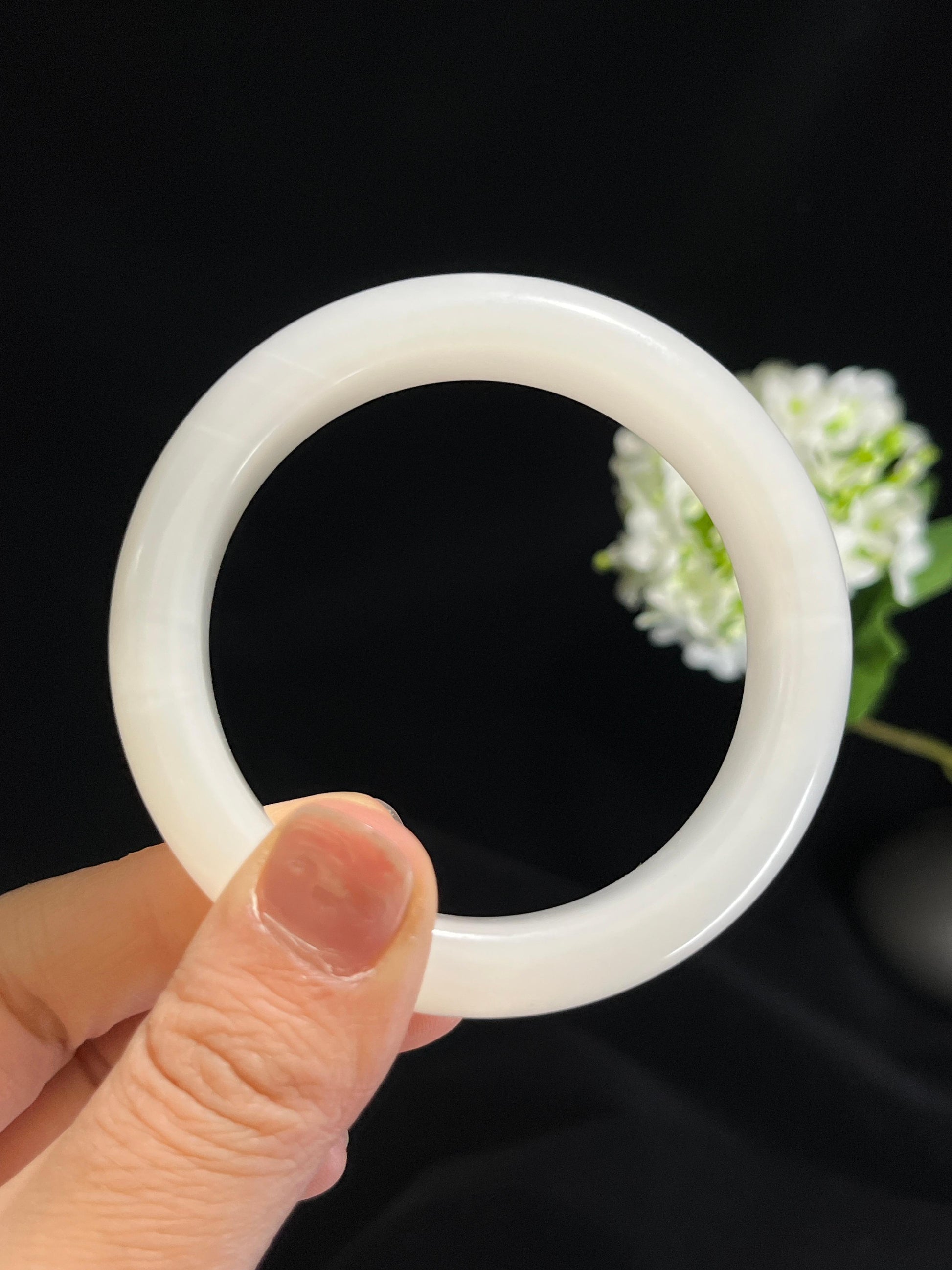 和田玉白玉粗条手镯（卡52 和卡61两个）（yc254771）