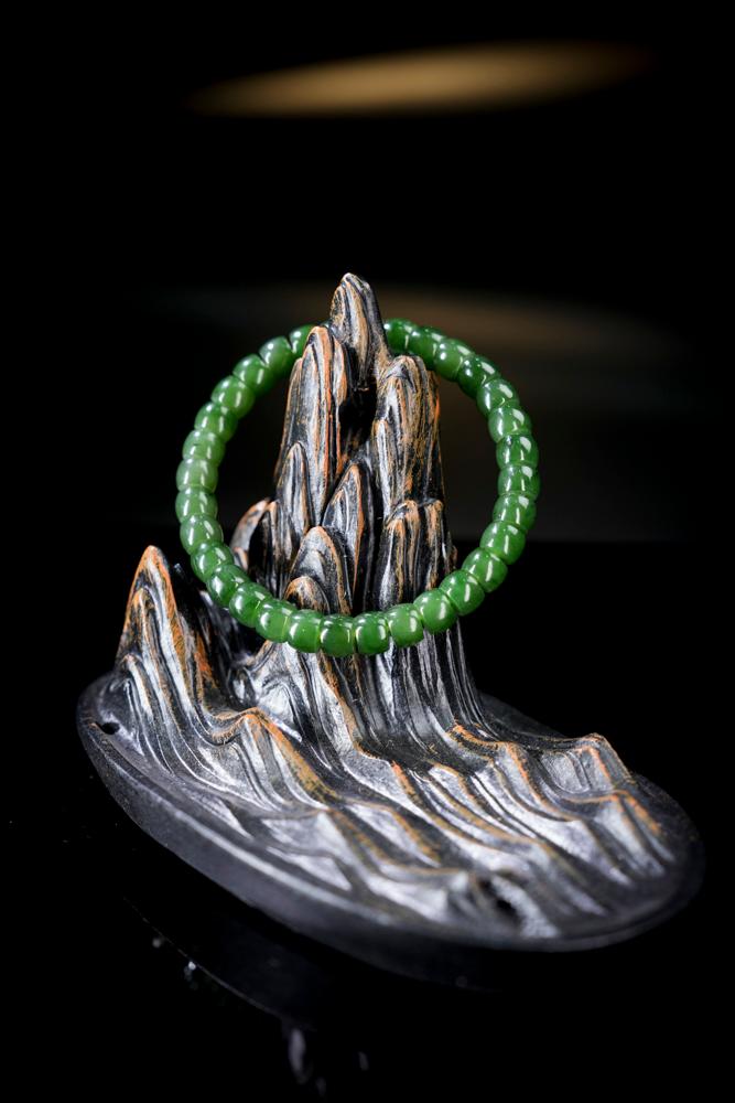 和田玉碧玉手串（卡5.5）（yc253304）