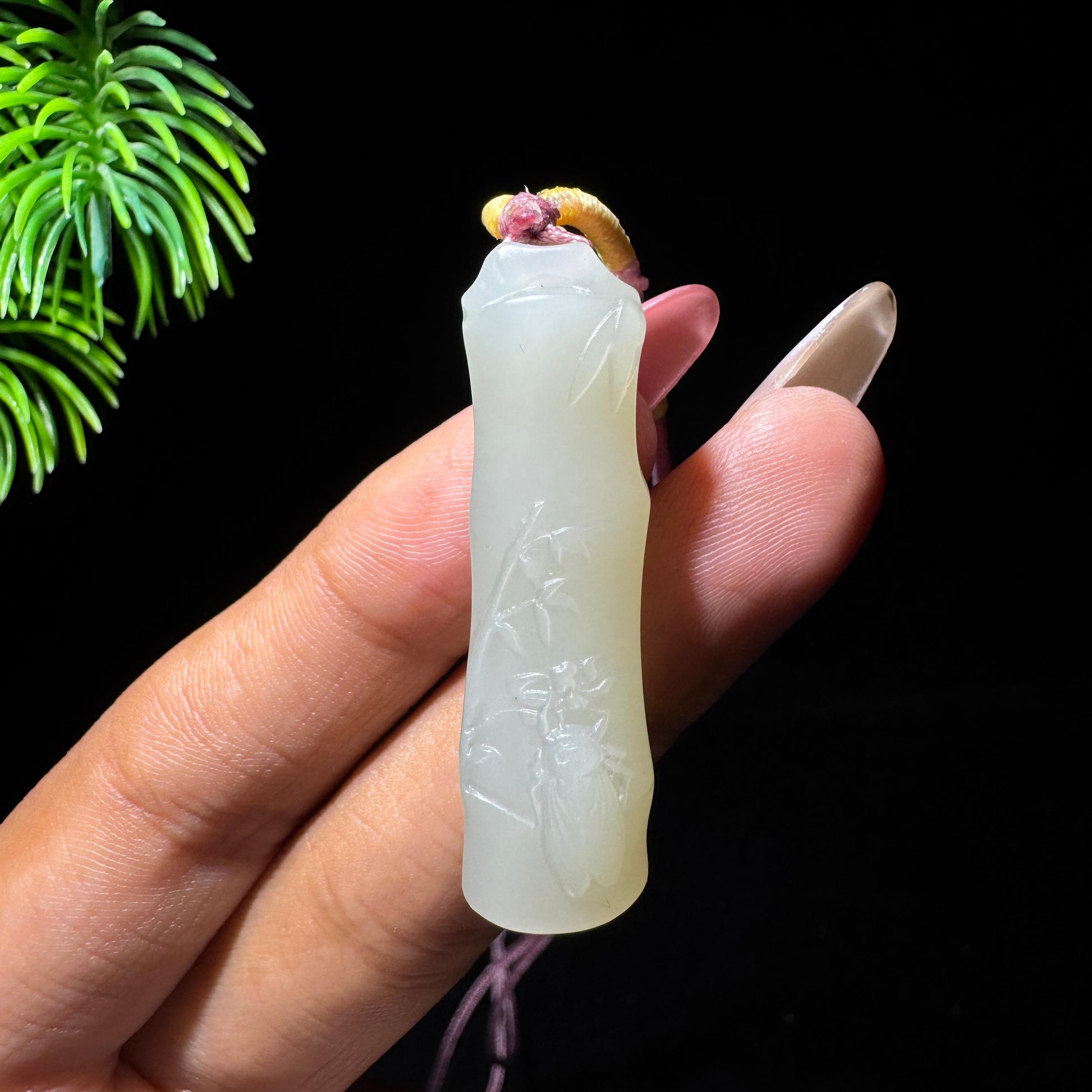 和田玉白玉竹节【一鸣惊人】（yc710462）