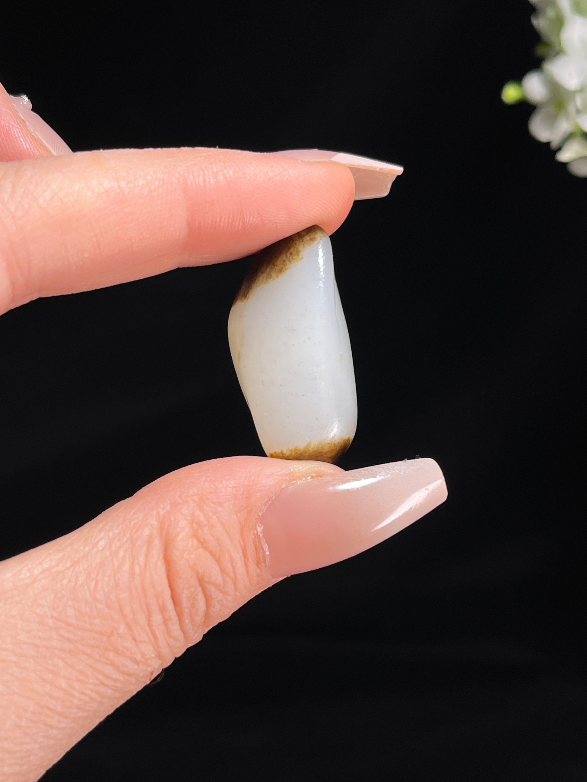 和田玉收藏级羊脂白玉“聚黑天地皮”籽料原石（yc259704）