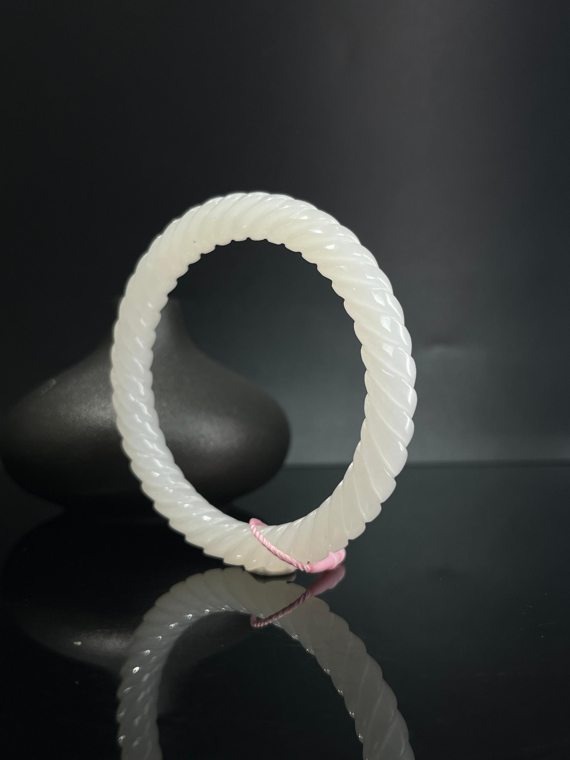 天然和田玉白玉时来运转手镯（多圈口库存）（yc242053）