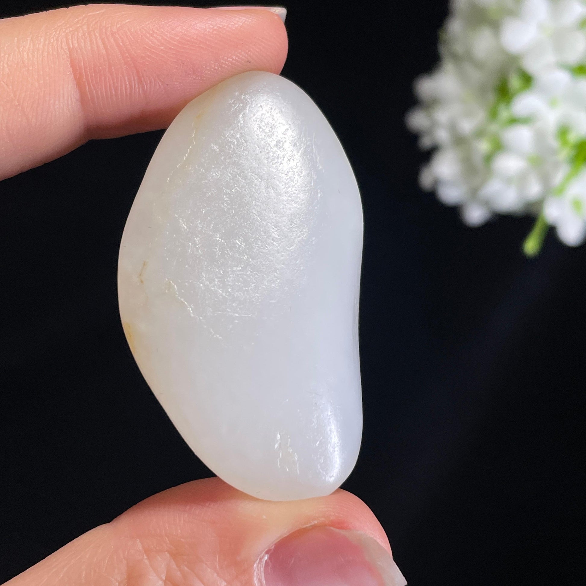 和田玉白玉“云汀素玉”淡洒金皮籽料（yc416533）
