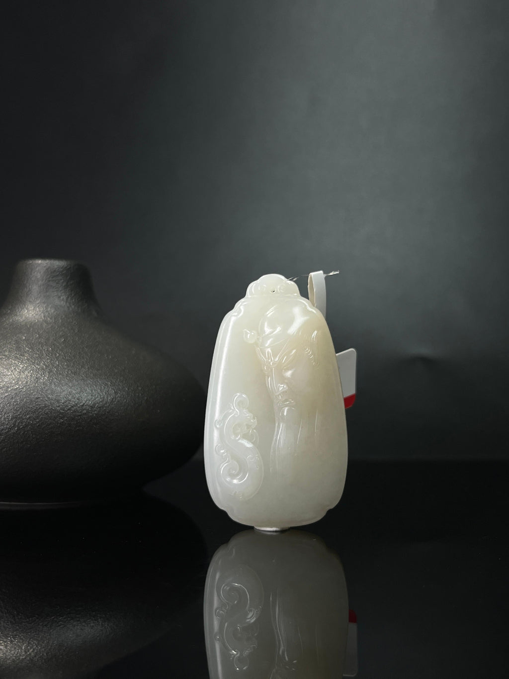 和田玉且末糖白 “玉韵关公牌”（yc242895）