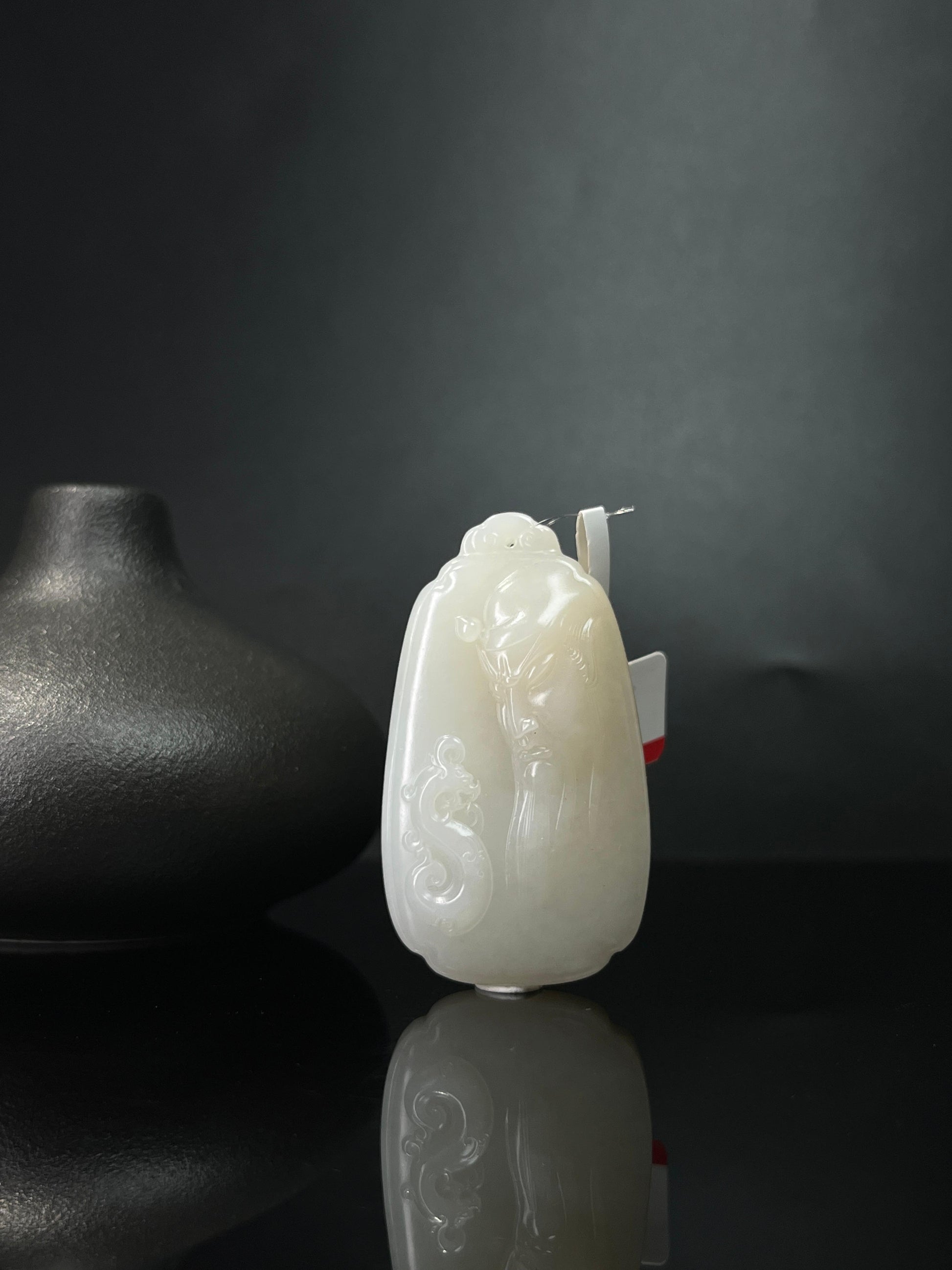 和田玉且末糖白 “玉韵关公牌”（yc242895）