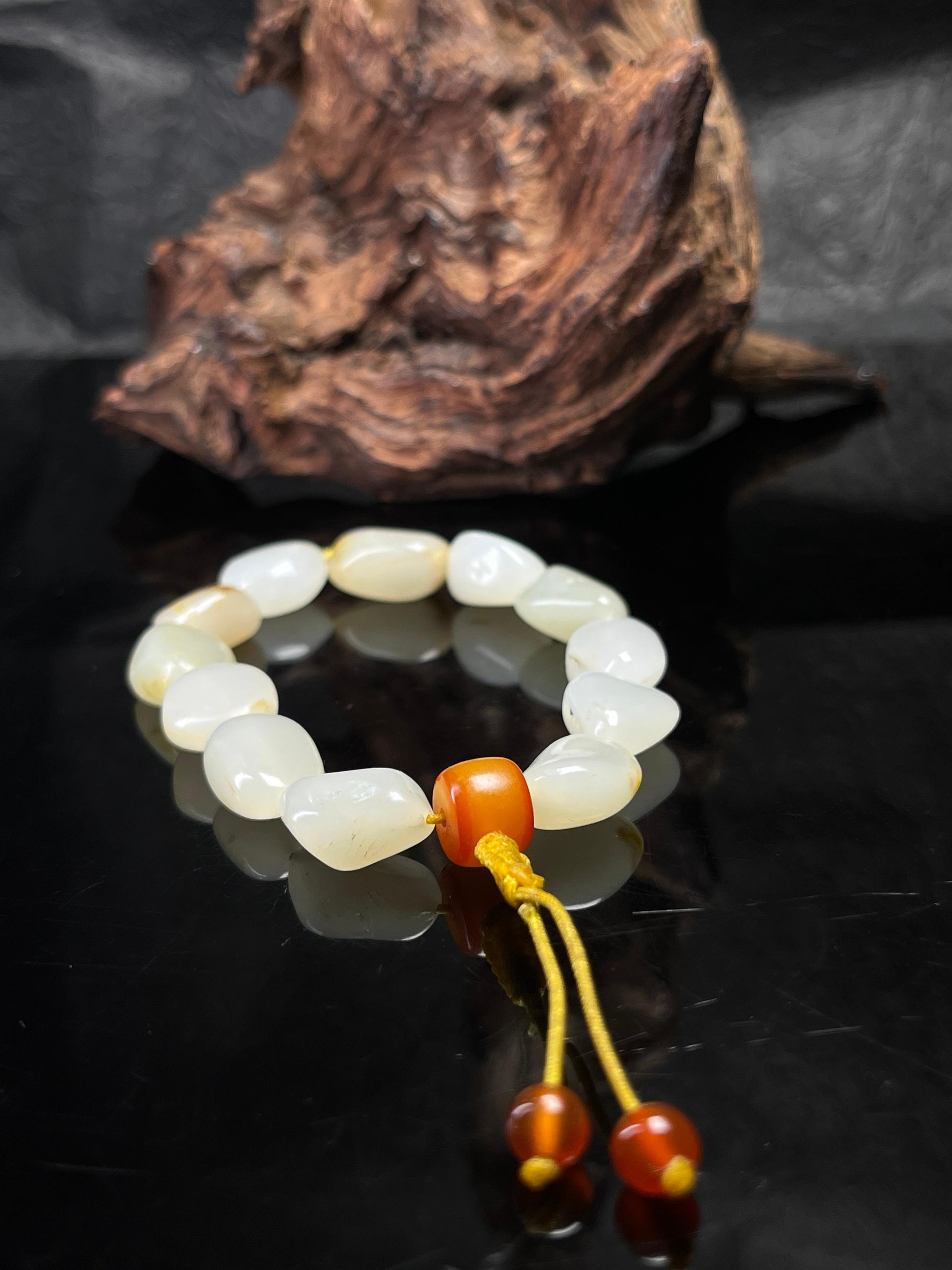 新疆和田玉籽料原石白玉手串原皮原籽（yc232618）