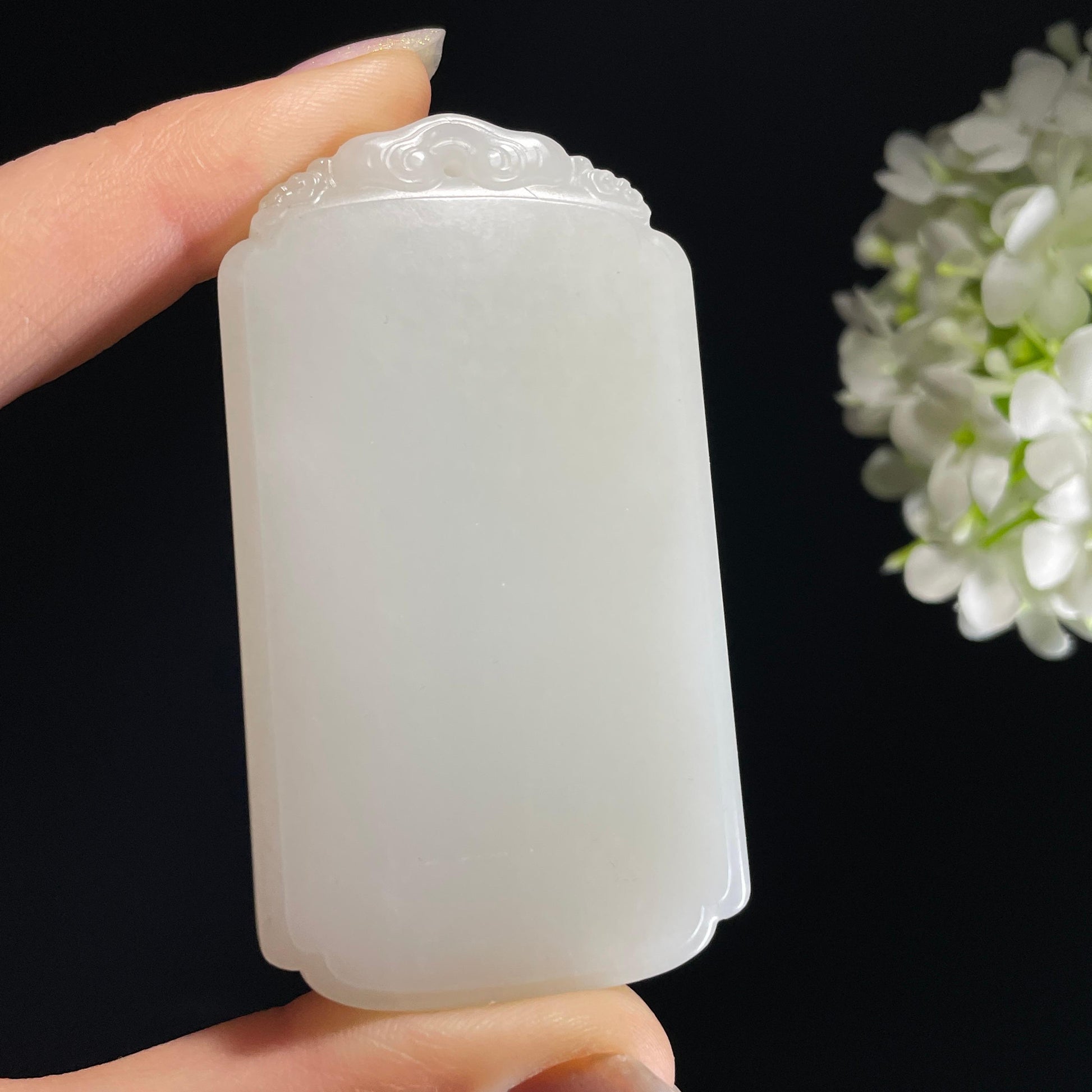 和田玉 “禅意素安白玉无事牌”（yc325435）