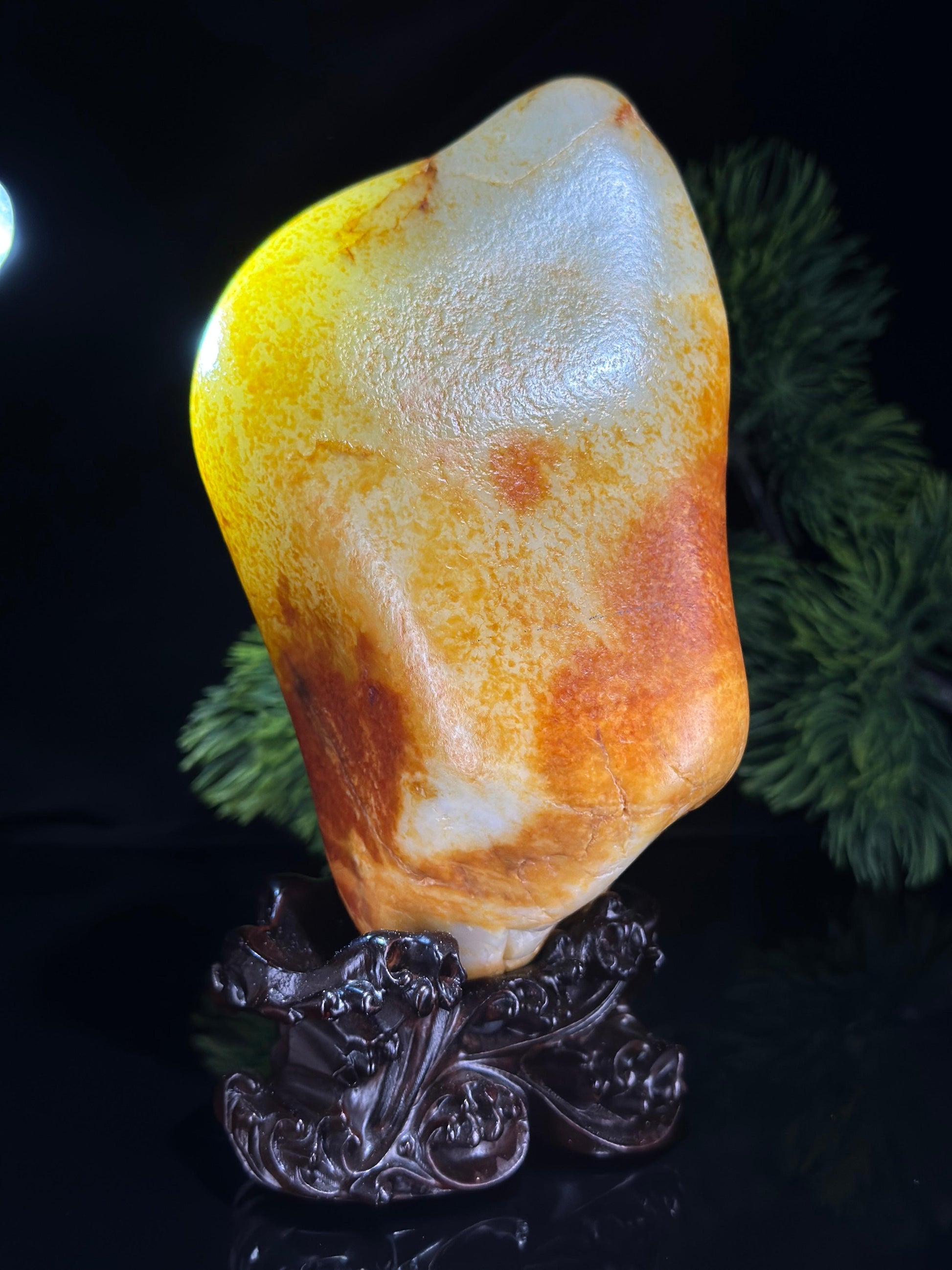 新疆和田玉收藏级白玉红皮洒金皮籽料（yc531357）
