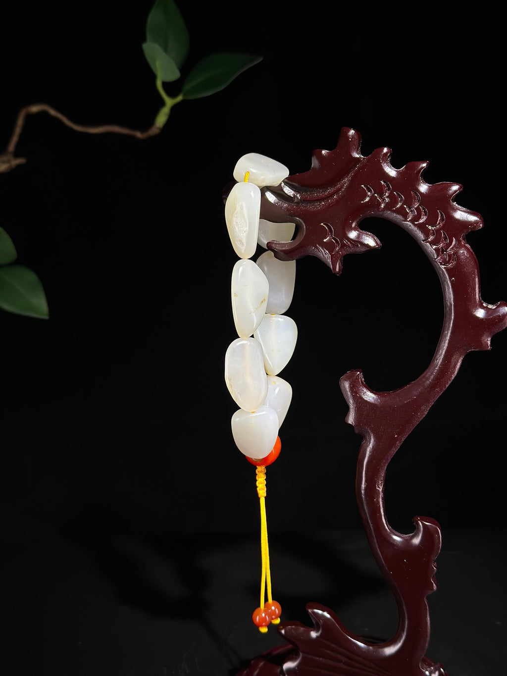 和田玉.随形白玉洒金皮籽料手串（9颗）（yc780224）