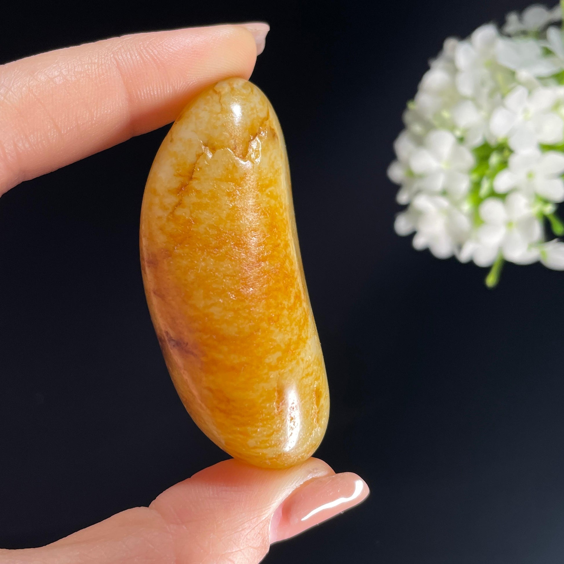 2026.4.9广告流，和田玉白玉“秋江金浪”通体洒金皮籽料（yc386299）