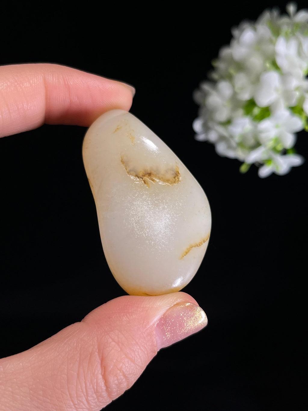 新疆天然和田玉碧玉洒黄皮籽料原石（yc272848）