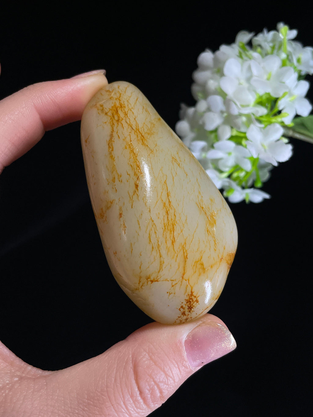 新疆天然和田玉籽料原石洒金皮挂件（yc272535）