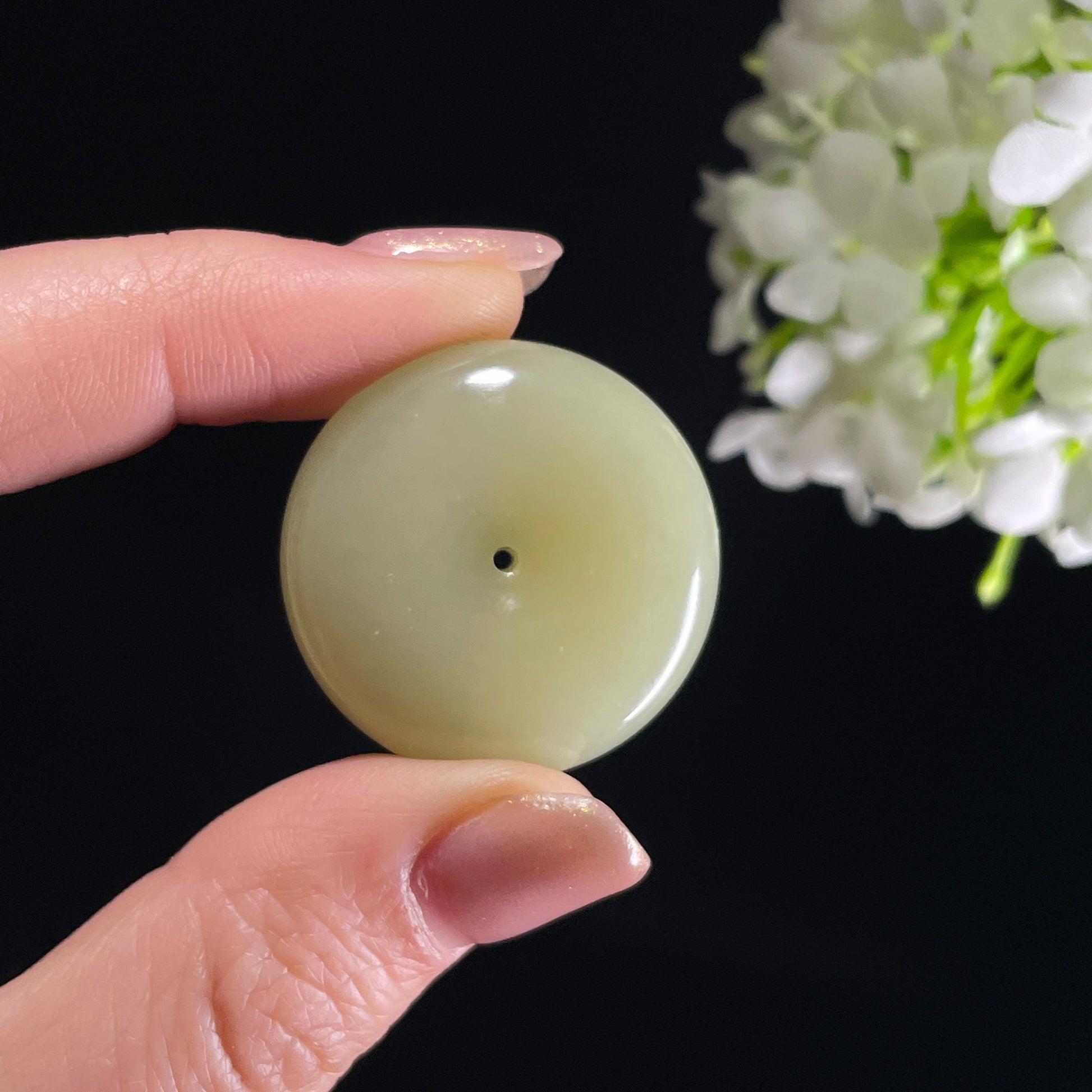 新疆天然和田玉黄口平安扣（yc342101）