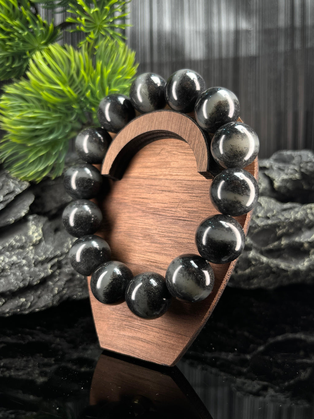 和田玉青花籽料手串（14卡）（yc222793）