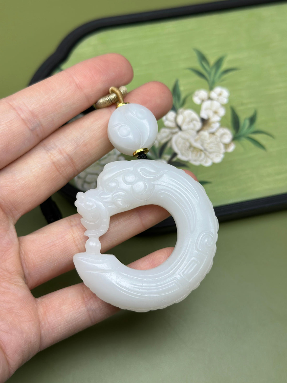 和田玉白玉玉猪龙挂件（yc752476）