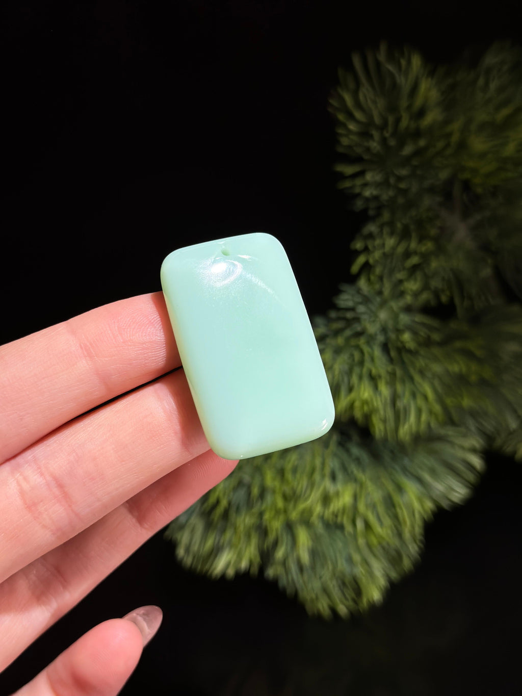 和田玉薄荷绿小无事牌（yc496624）