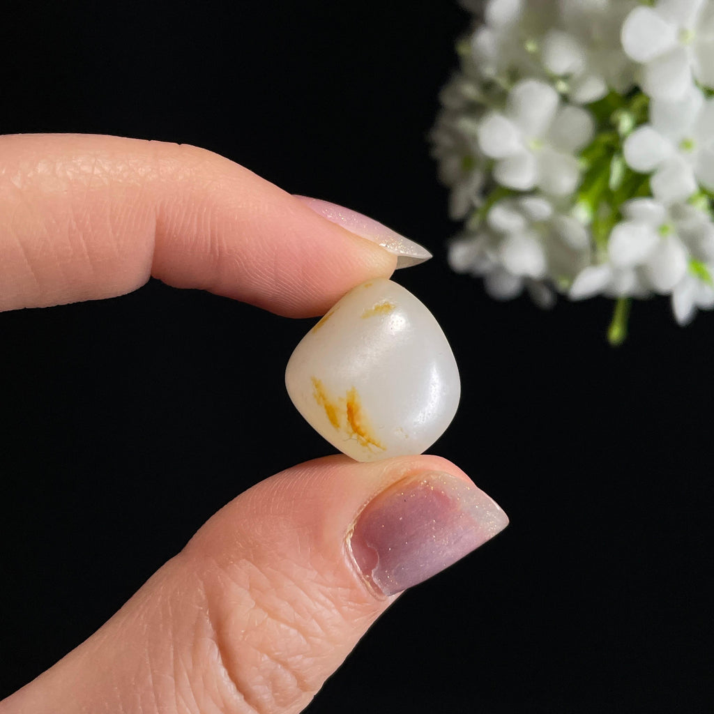 和田玉一级白“金痕微光”洒金皮籽料（yc329087）