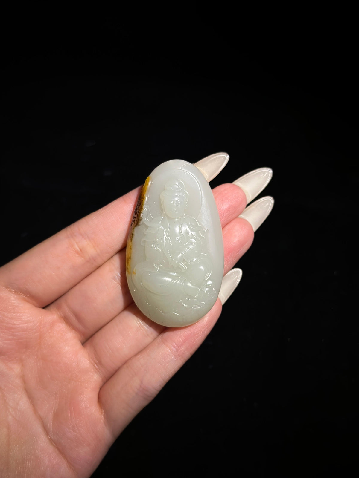 和田玉.籽料红皮观音吊坠（yc777157）