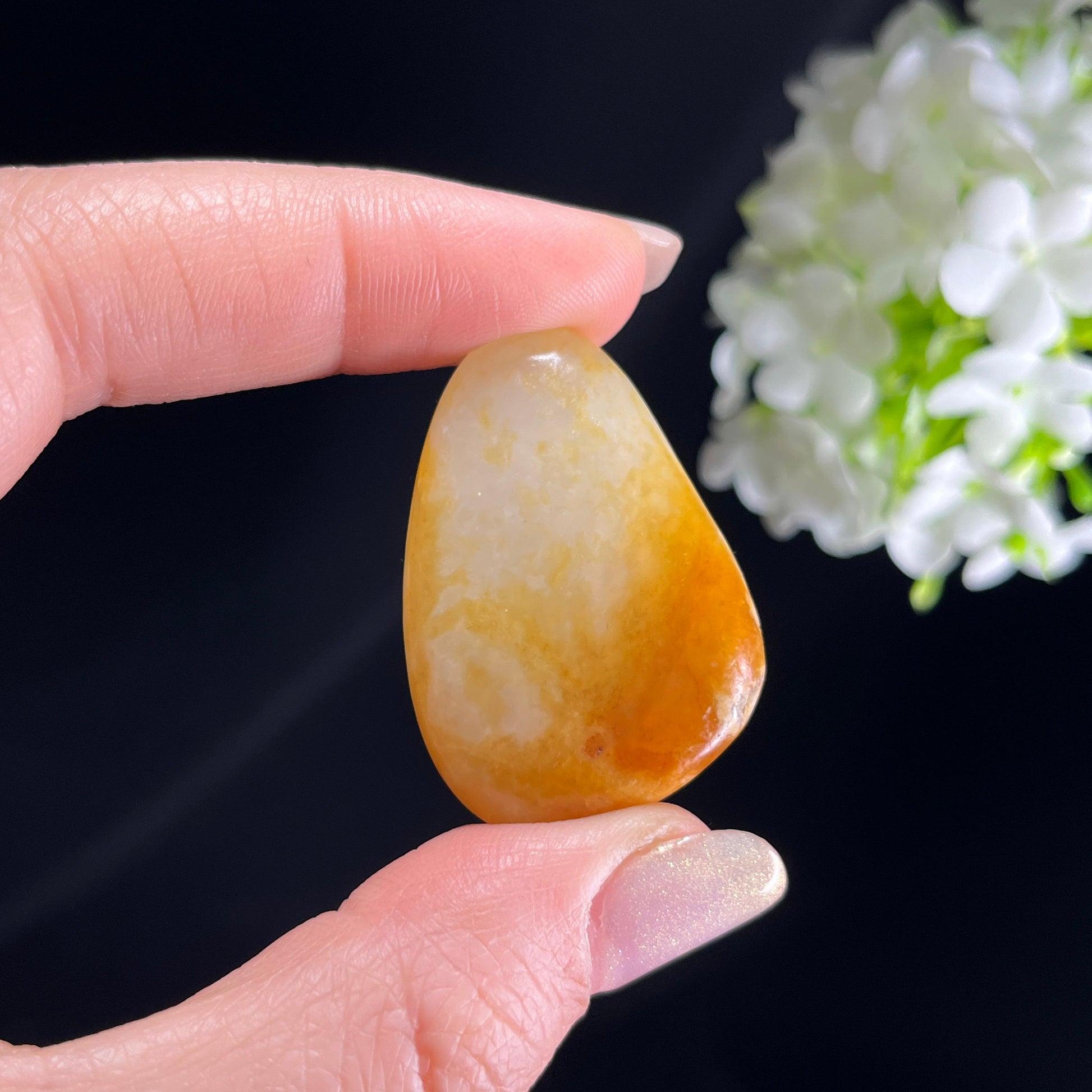 和田玉白玉“秋澜碎金”通体洒金皮籽料（yc356728）