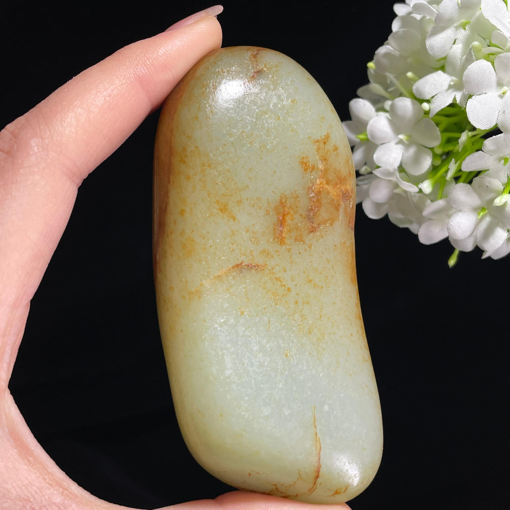 和田玉青白玉“金滩浮碧”洒金皮籽料（yc370139）