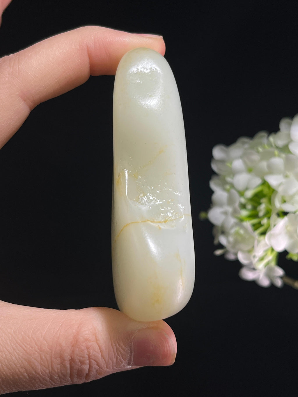 新疆和田玉收藏级羊脂白玉籽料原石手把件（yc253877）