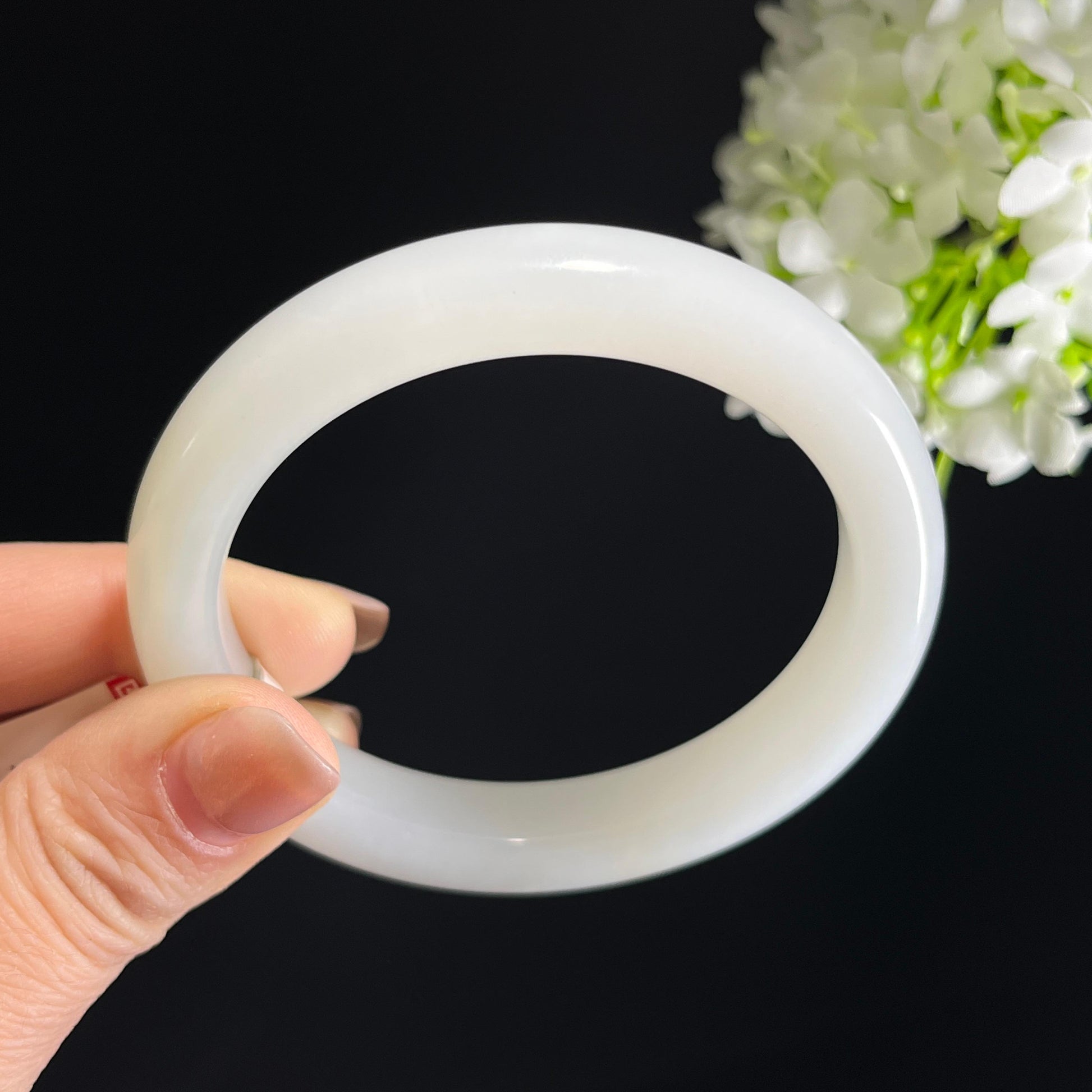 新疆天然和田玉羊脂白玉手镯（卡59）（yc348809）