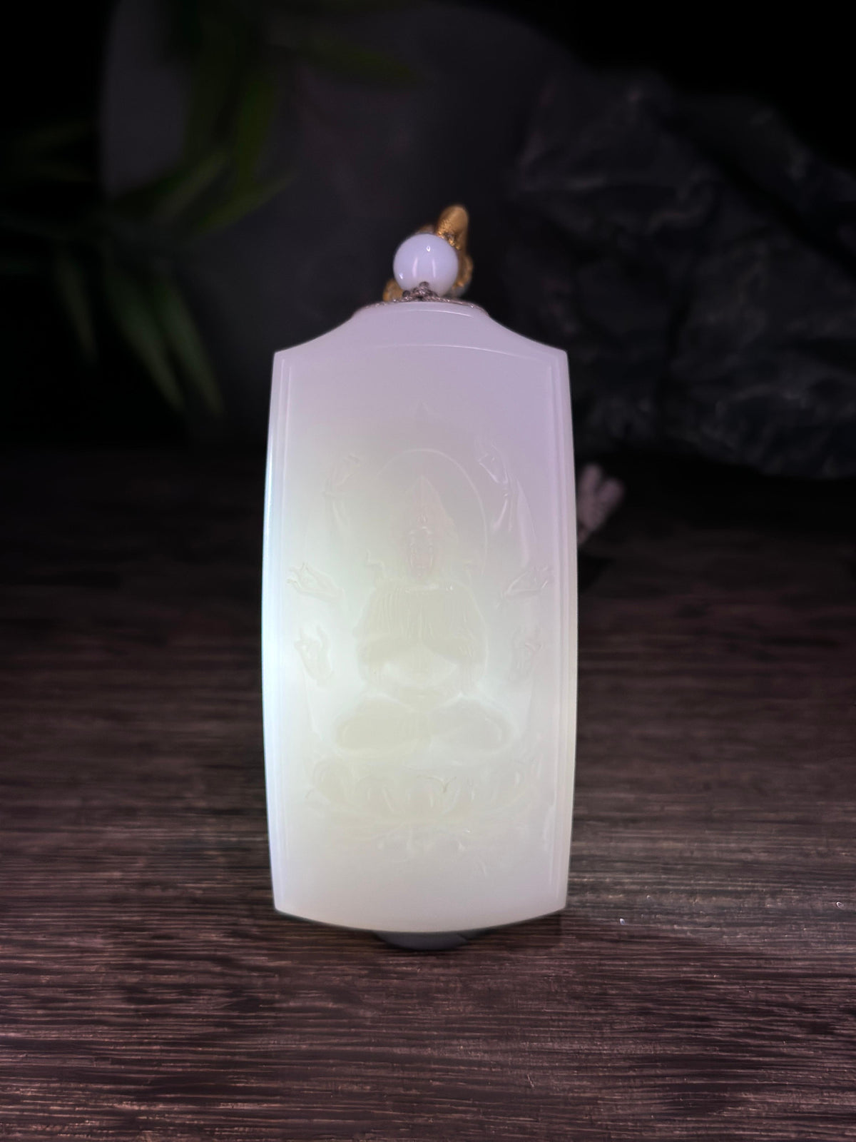 和田玉精品白玉千手观音挂件（yc728977）