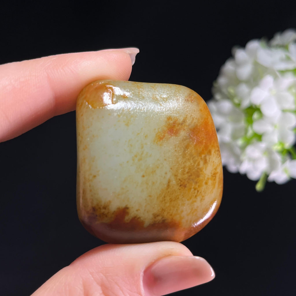 和田玉青白玉“野径流金”红皮洒金皮籽料（yc379050）
