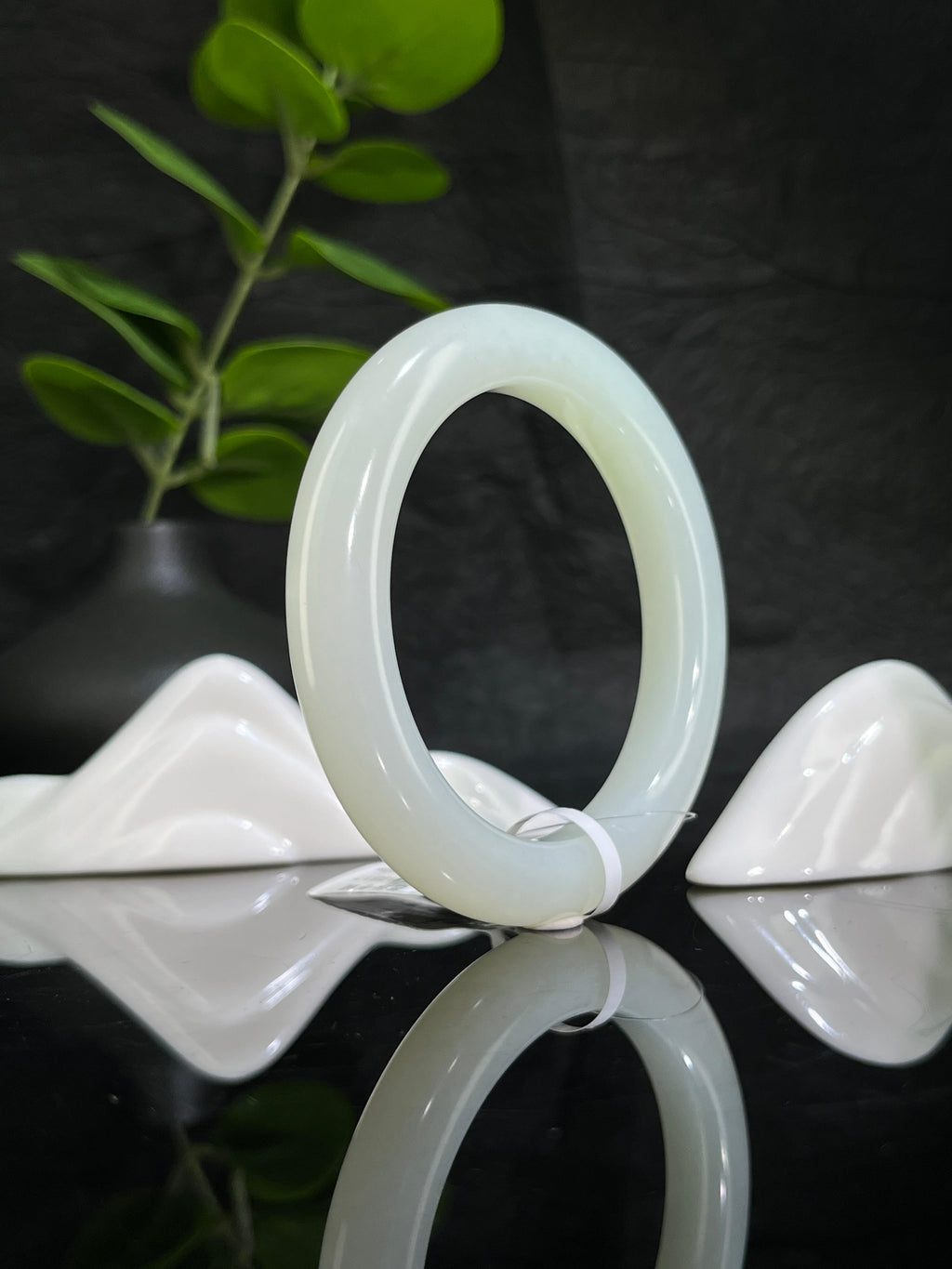 和田玉高青白手镯（54卡）（yc231974）