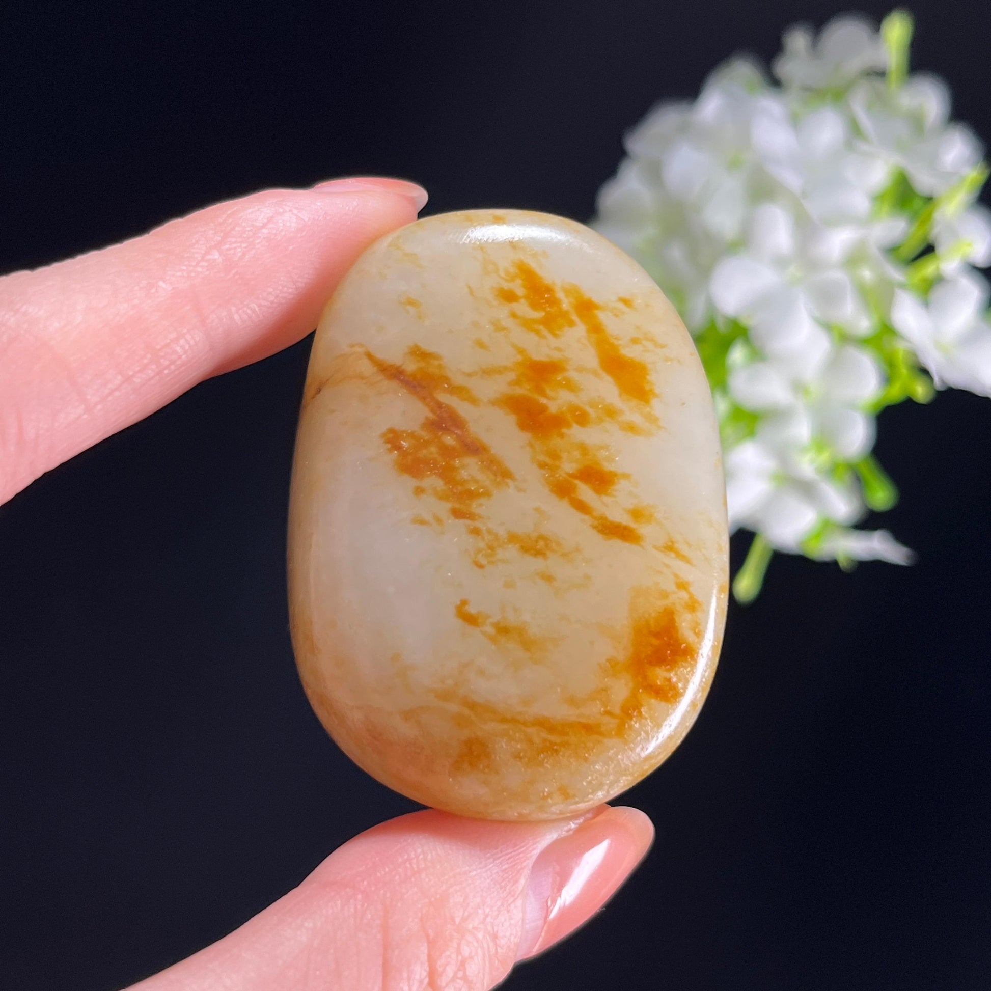 和田玉白玉“秋褐凝脂”红皮白肉籽料（yc350905）