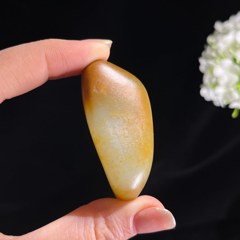 新疆天然和田玉“青霭焦糖”黄皮籽料原石（yc300262）