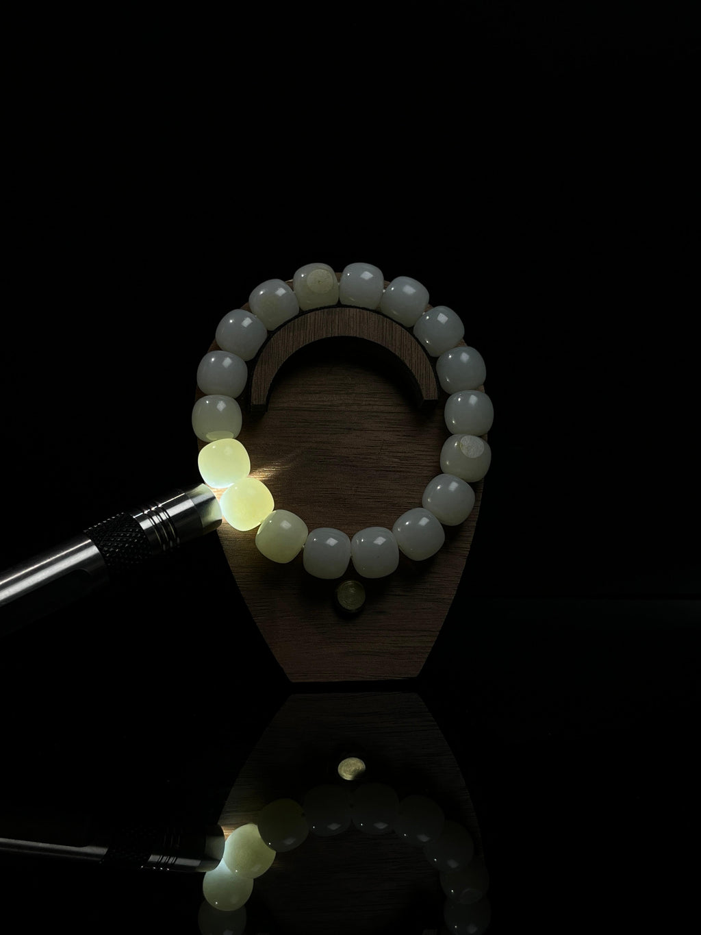 新疆和田玉籽料羊脂白玉手串（yc240706）