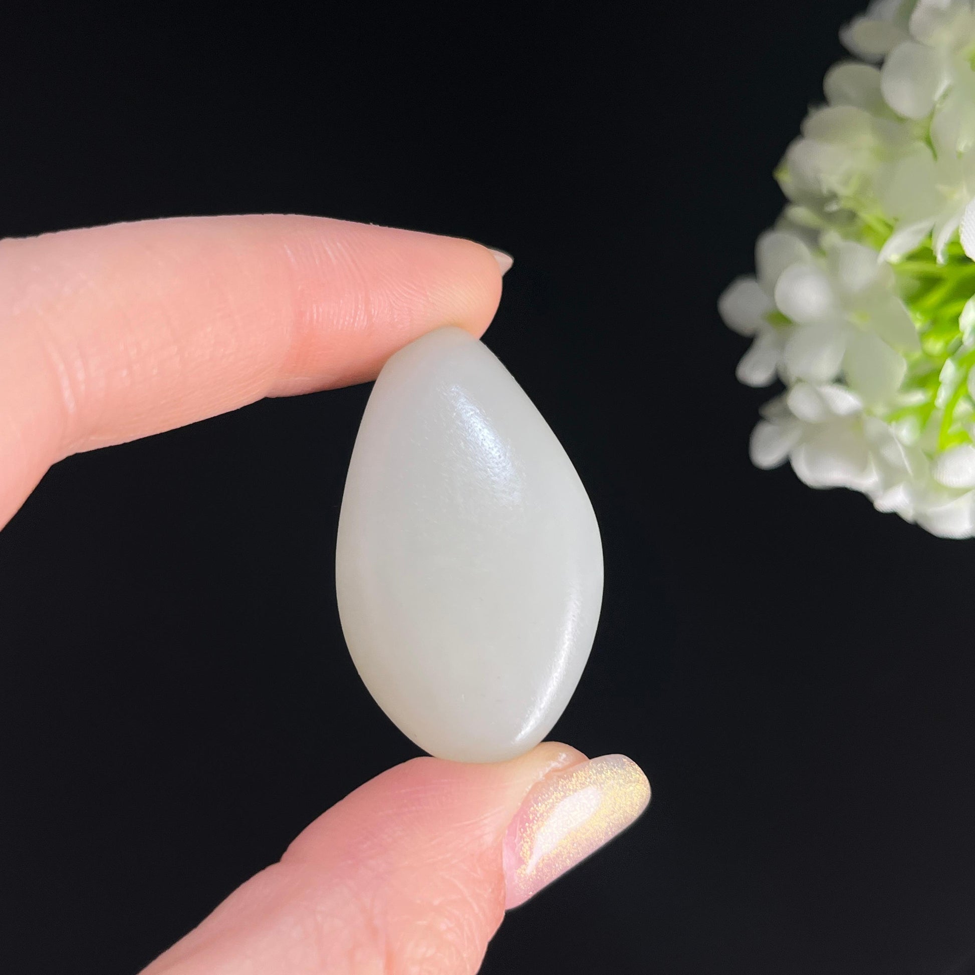 和田玉白玉“白露为霜”光白籽料（yc361366）