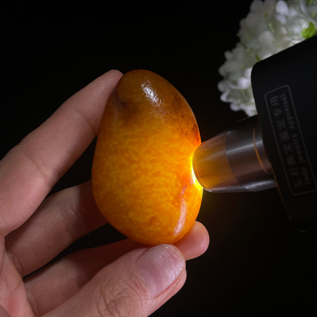 和田玉白玉通体洒金皮“金玉满堂”籽料原石（yc281690）