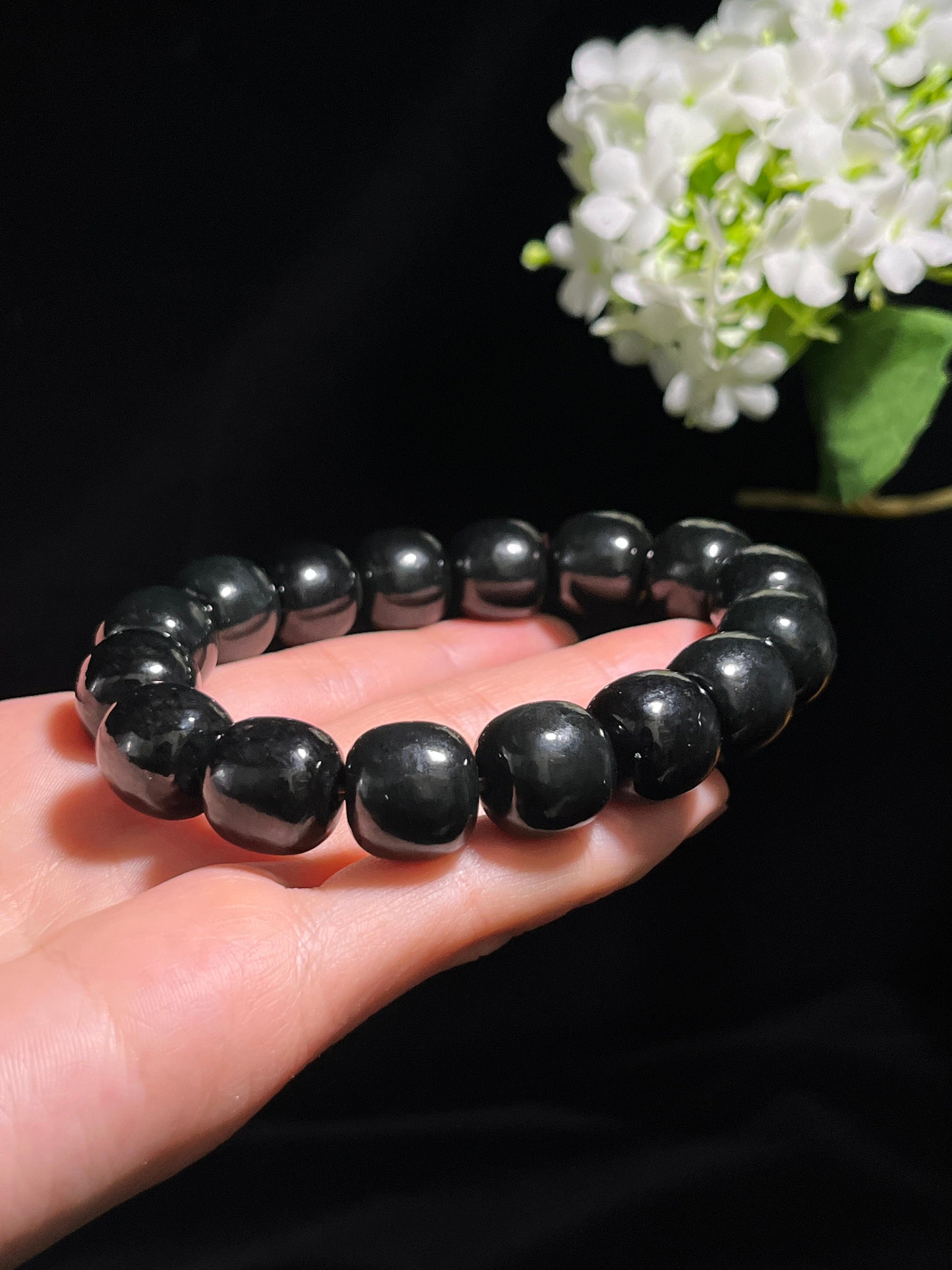 新疆天然和田玉塔青料手串3（yc260247）