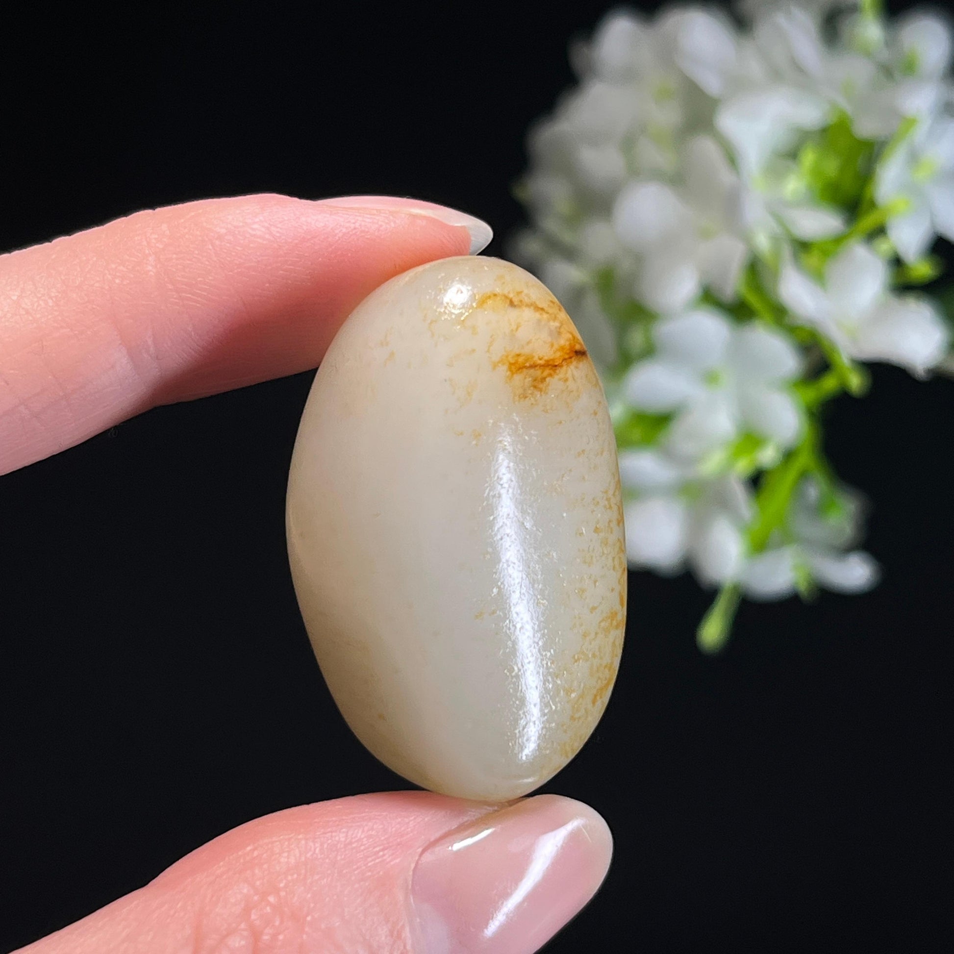 和田玉白玉“金影含霜”洒金皮籽料（yc337595）