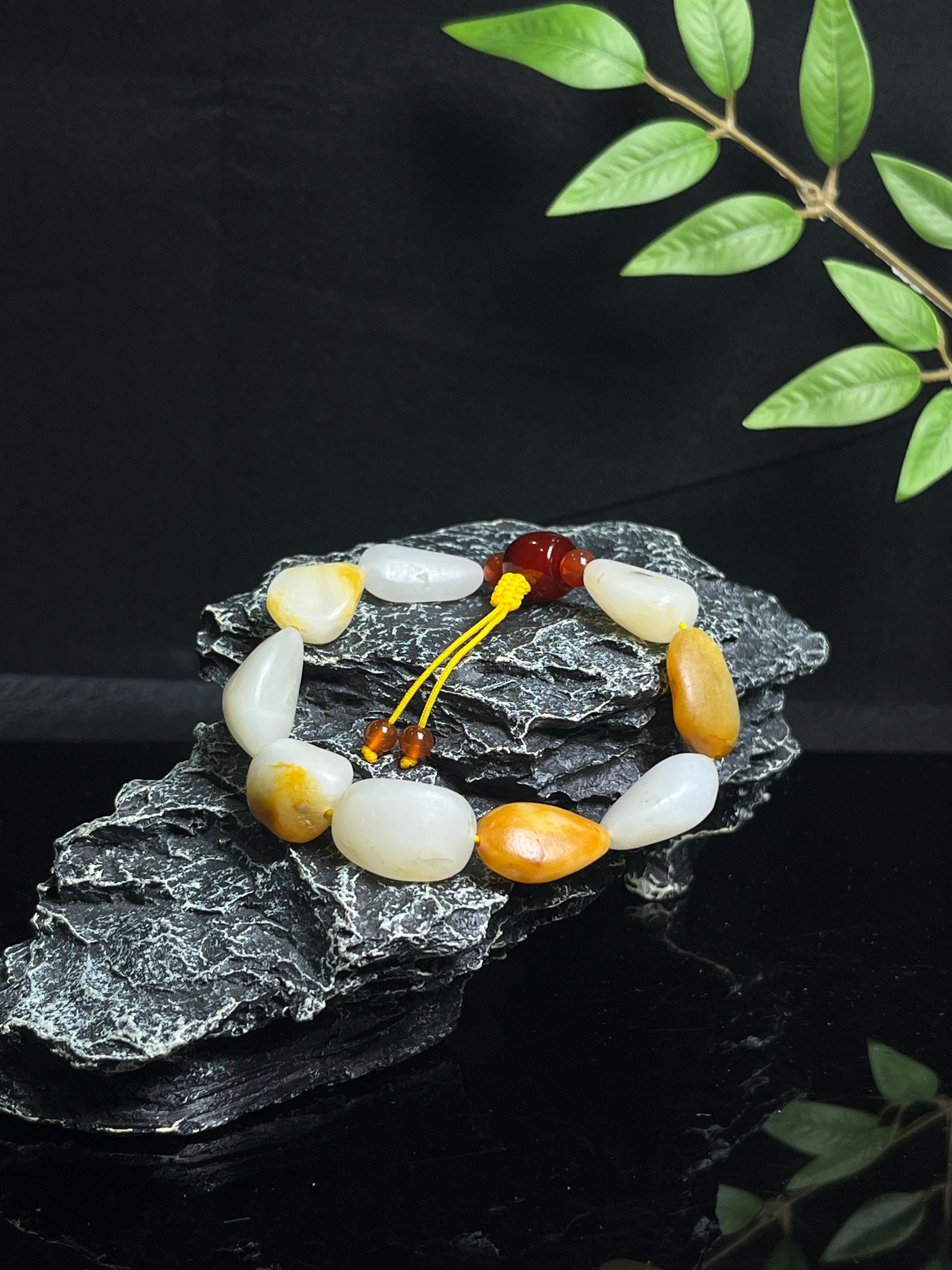 新疆和田玉天然籽料原石手串手链（yc230468）