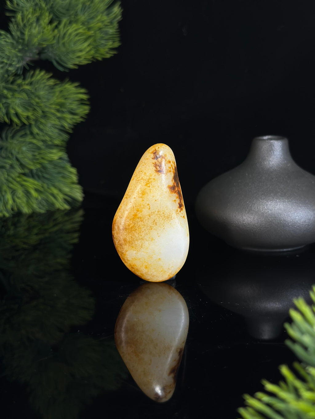 新疆和田玉白玉洒金皮黑红皮臻品挂件籽（yc470862）