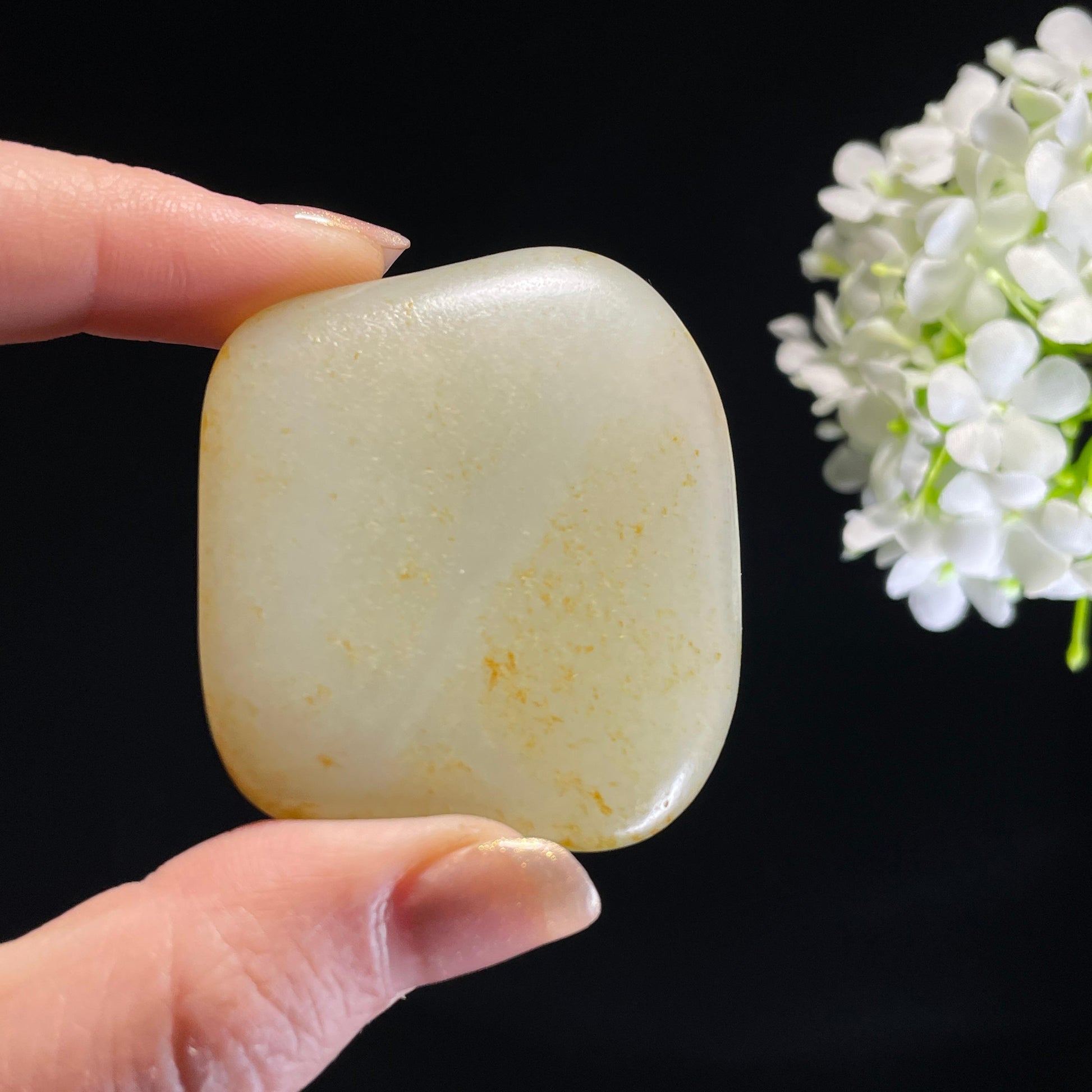 新疆天然和田玉“金雪凝脂”洒金皮籽料（yc317299）
