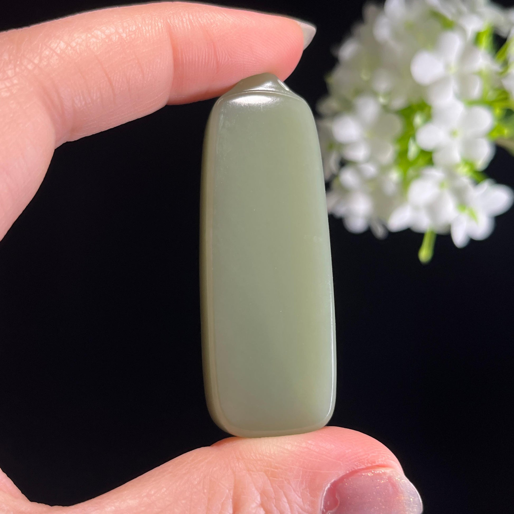 新疆天然和田玉“浅云凝翠”青玉平安无事牌（yc328308）