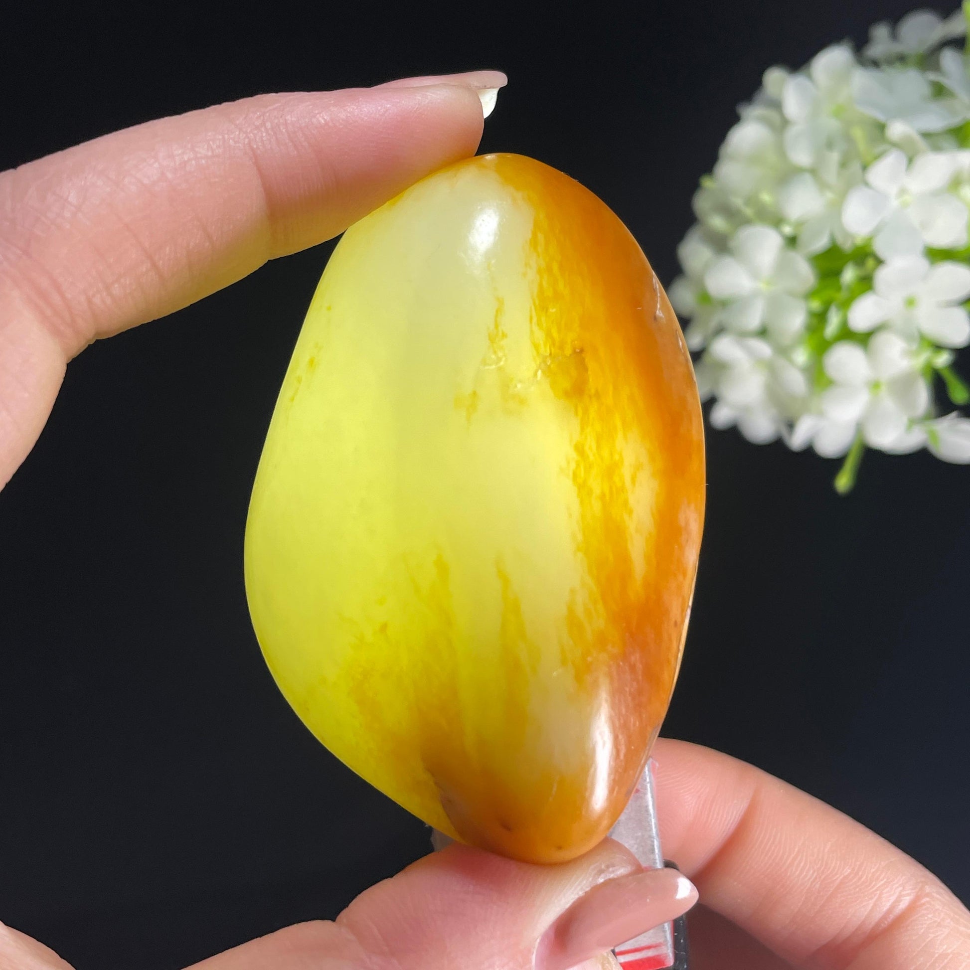 2026.4.9广告流，和田玉白玉“橙霞半覆”红皮白肉籽料（yc386138）