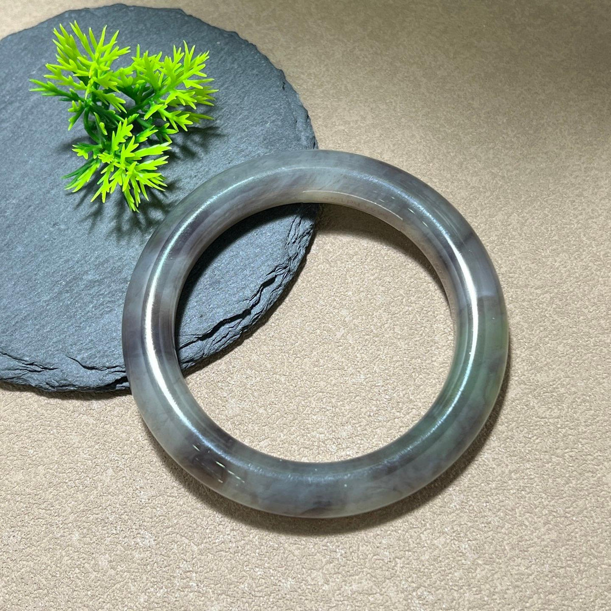 和田玉烟紫手镯（yc741977）