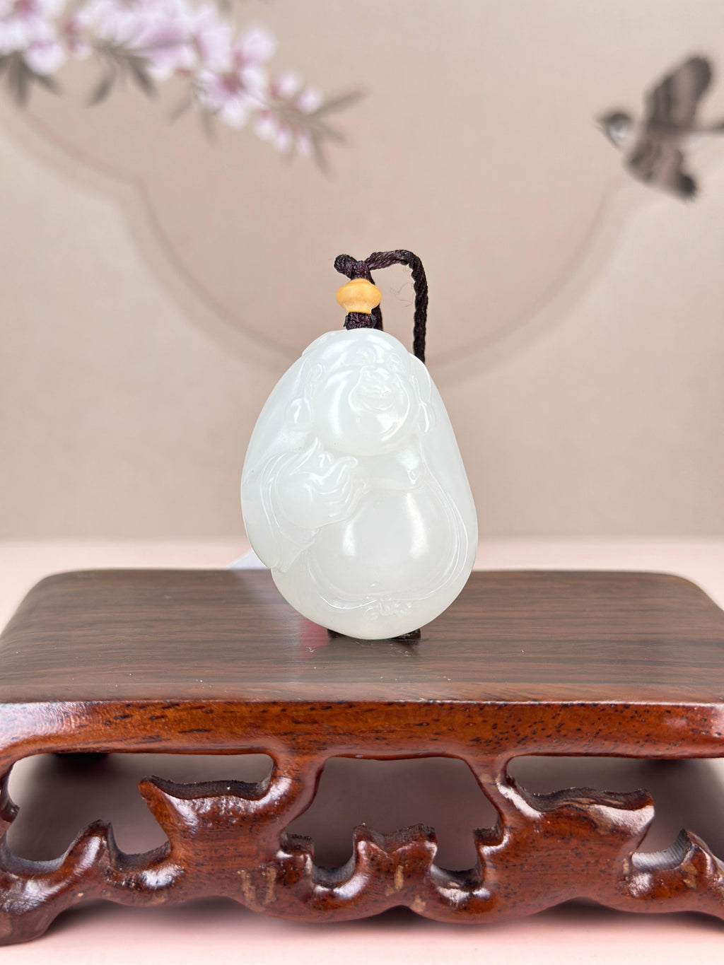 精品新疆和田玉白玉籽料弥勒佛挂件（yc766554）