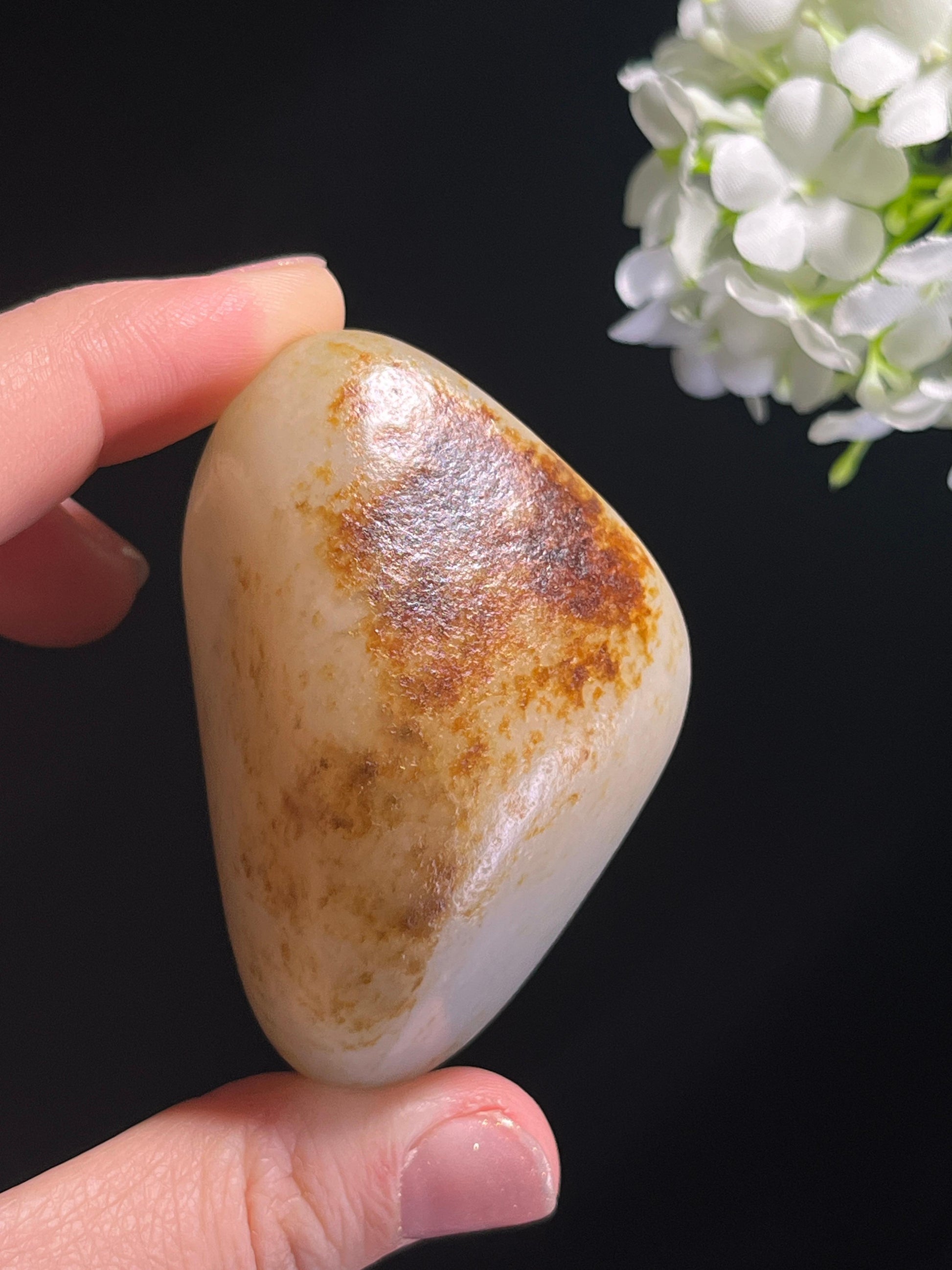 和田玉收藏级聚红洒金皮籽料原石（yc262825）